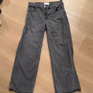 Abercrombie Kids Gray Jeans with Bow Accents